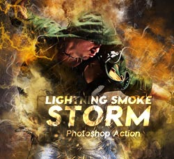 极品PS动作－雷霆风暴(含高清视频教程)：Lightning Smoke Storm Photoshop Action